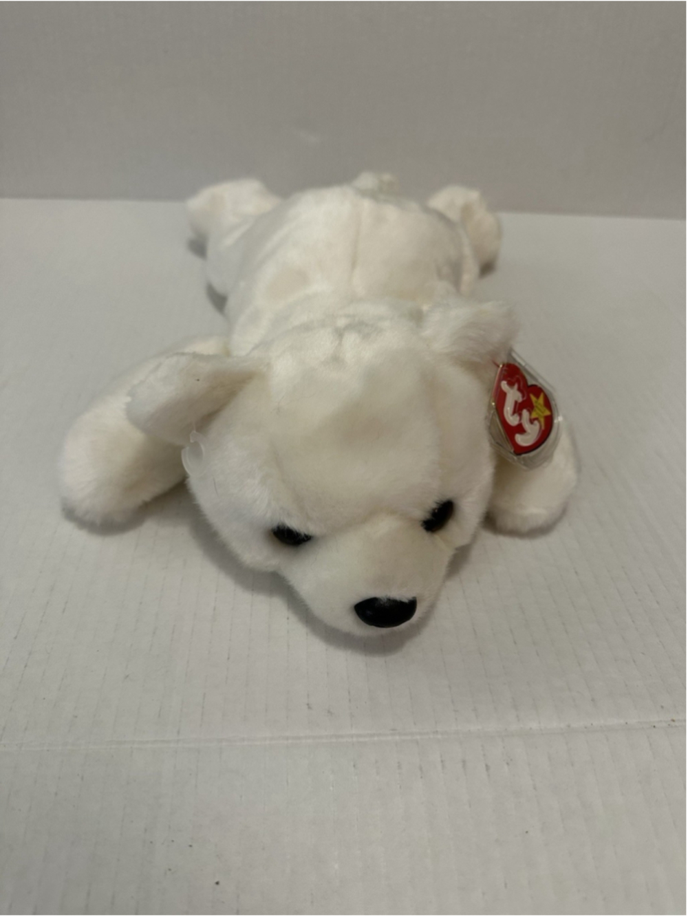 TY Coca Cola Laying Down Polar Bear Plush Beanie Buddy Collection NWT Vintage